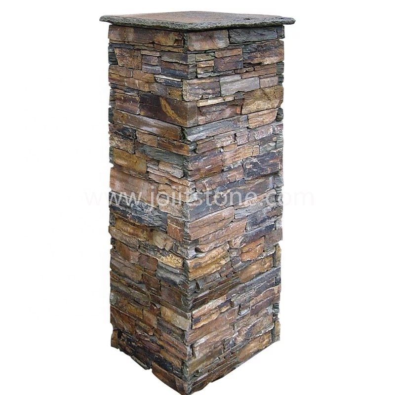 JSCS2060-24 Garden Natural Rustic Slate Stone Veneer Columns
