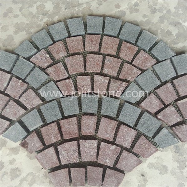 MS026 Black And Red Granite Flamed Surface Paving Stone